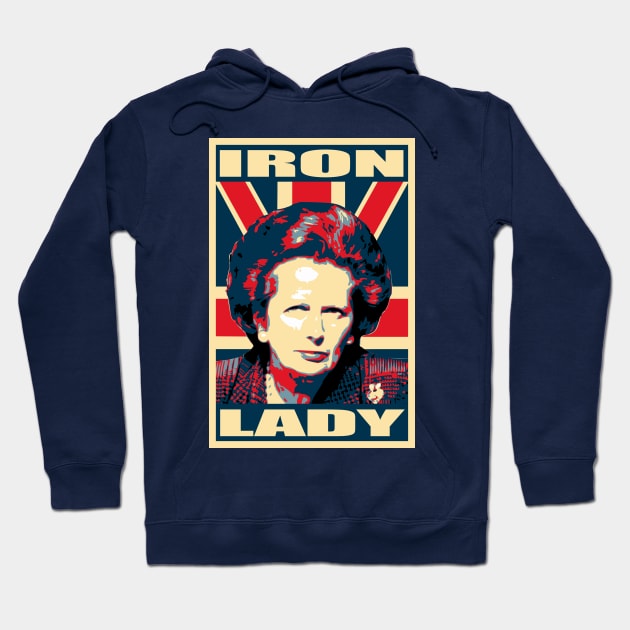 Iron Lady Propaganda Poster Pop Art Hoodie by Nerd_art